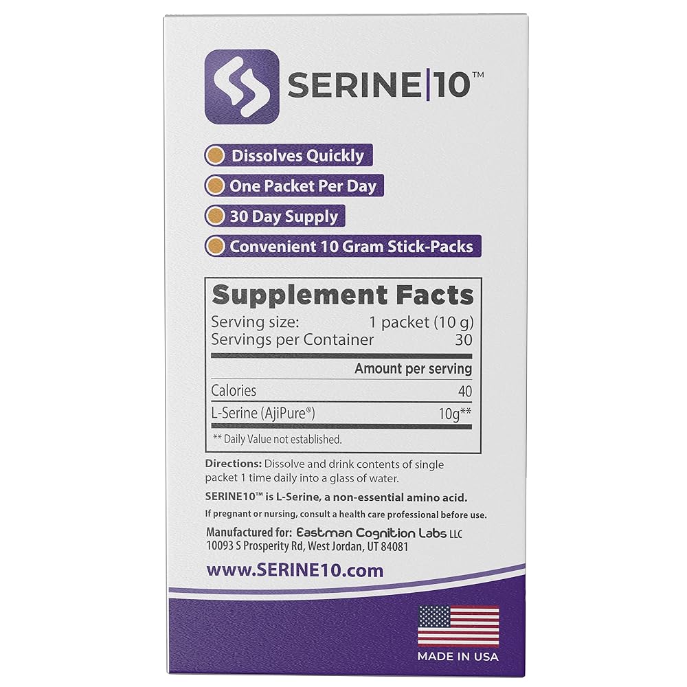 SERINE 10 SERINE10 L-Serine Nootropics Packets - Support Brain Health - image 3