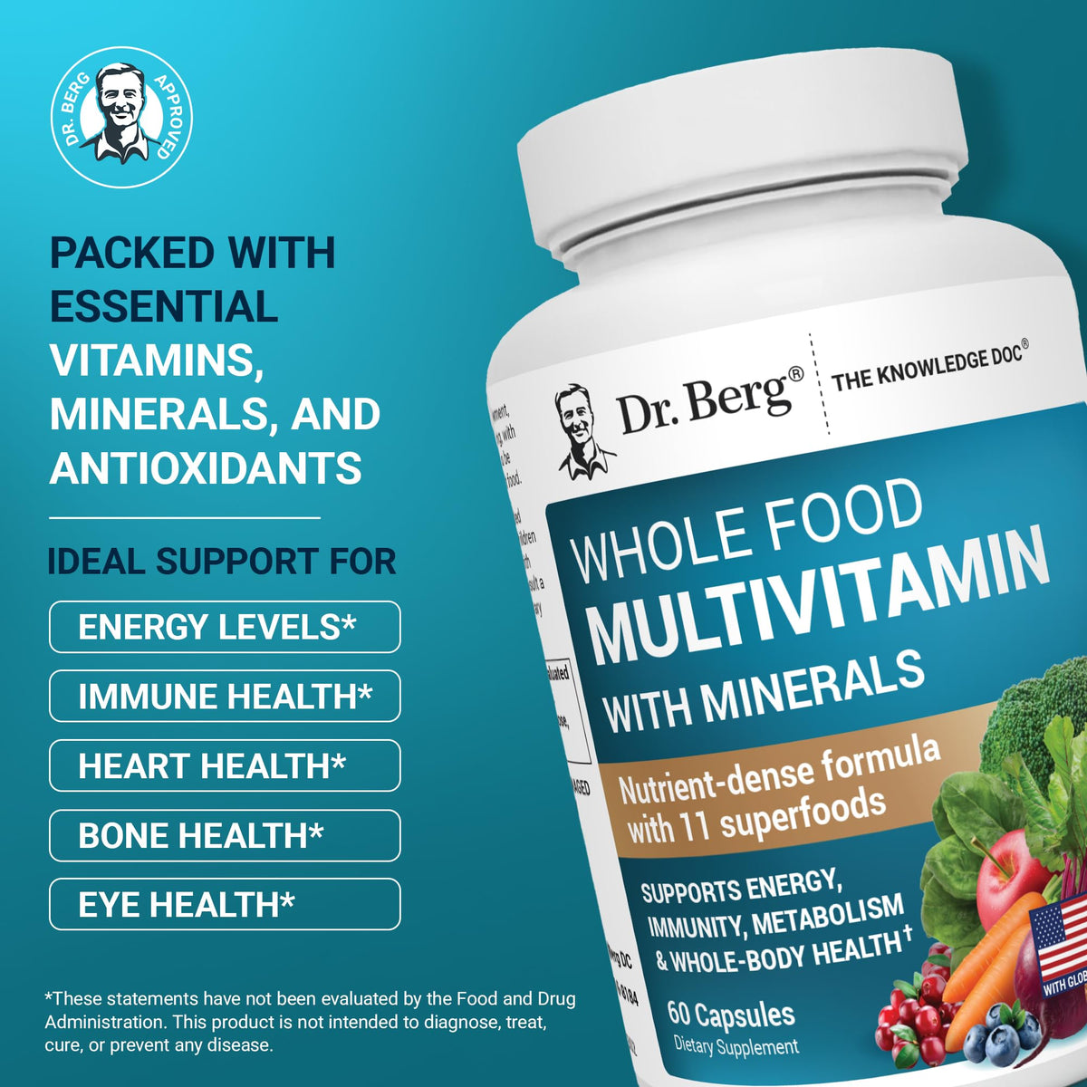 Dr. Berg Nutritionals Whole Food Multivitamin - 60 Capsules - image 2