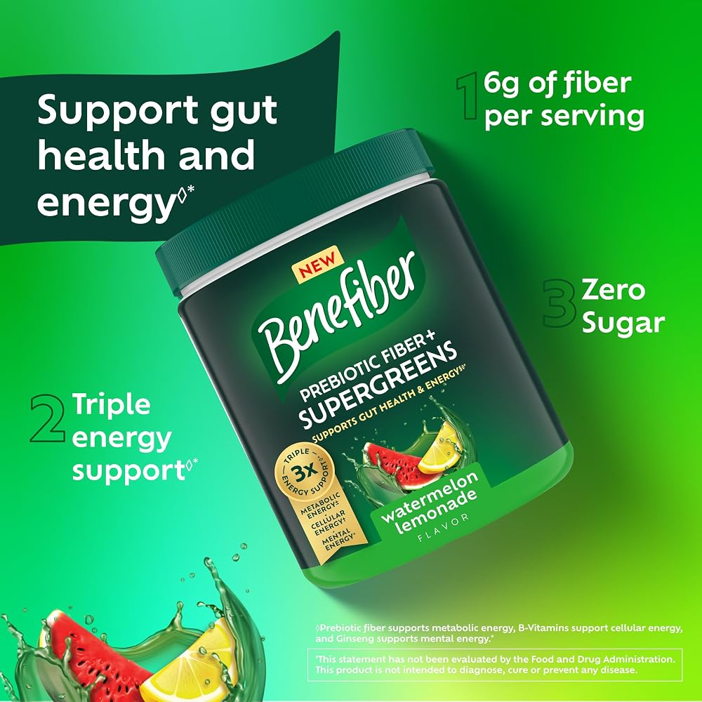 Benefiber Prebiotic Fiber + Supergreens Watermelon Lemonade - 8.8 oz - image 5