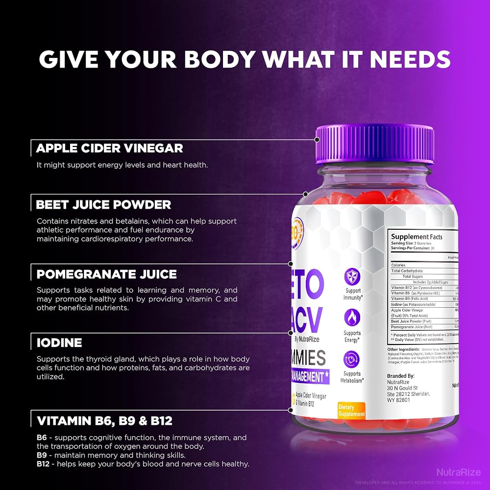 NutraRize Turbo Ripped Keto ACV Gummies - 60 Gummies - image 5