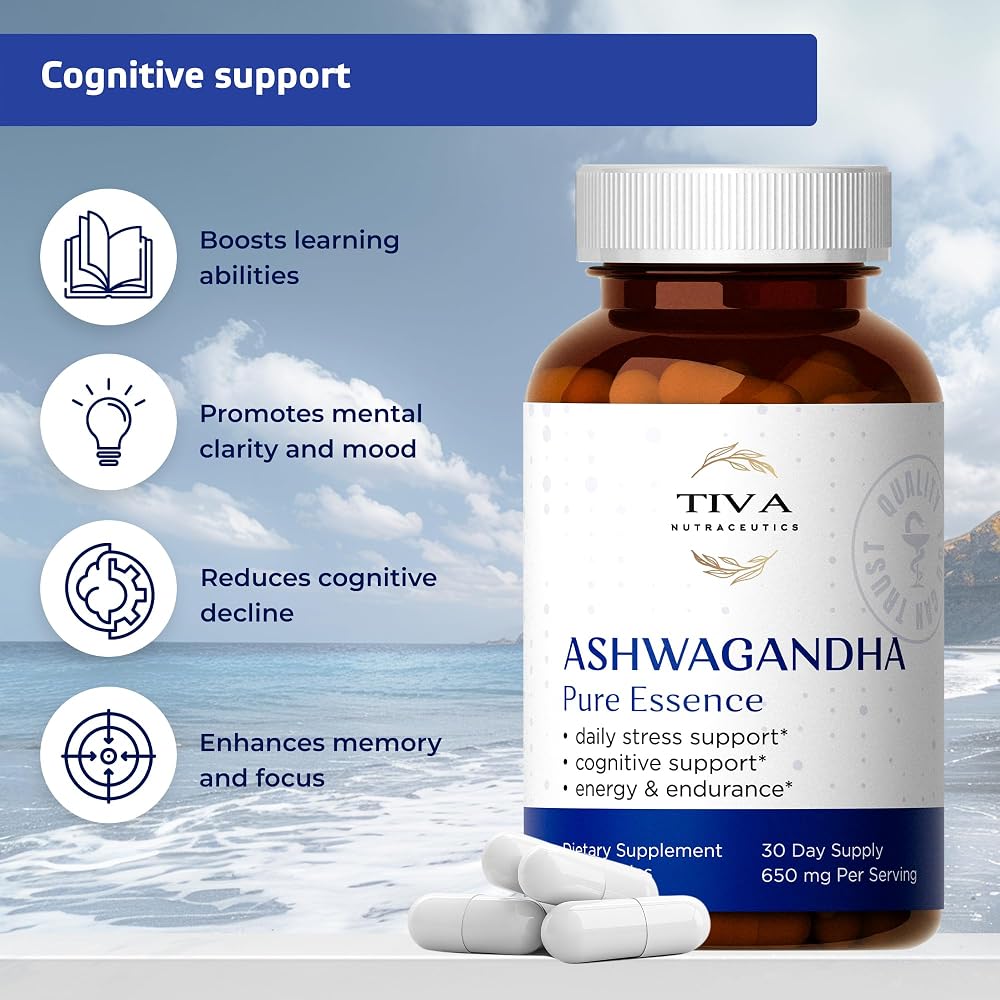 TIVA Nutraceutics Ashwagandha Capsules 650mg for Stress - 60 Capsules - image 4