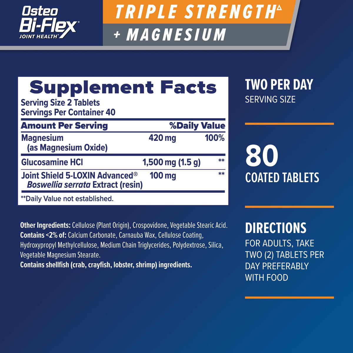 Osteo Bi-Flex Triple Strength Glucosamine with Magnesium - 80 Tablets - image 2