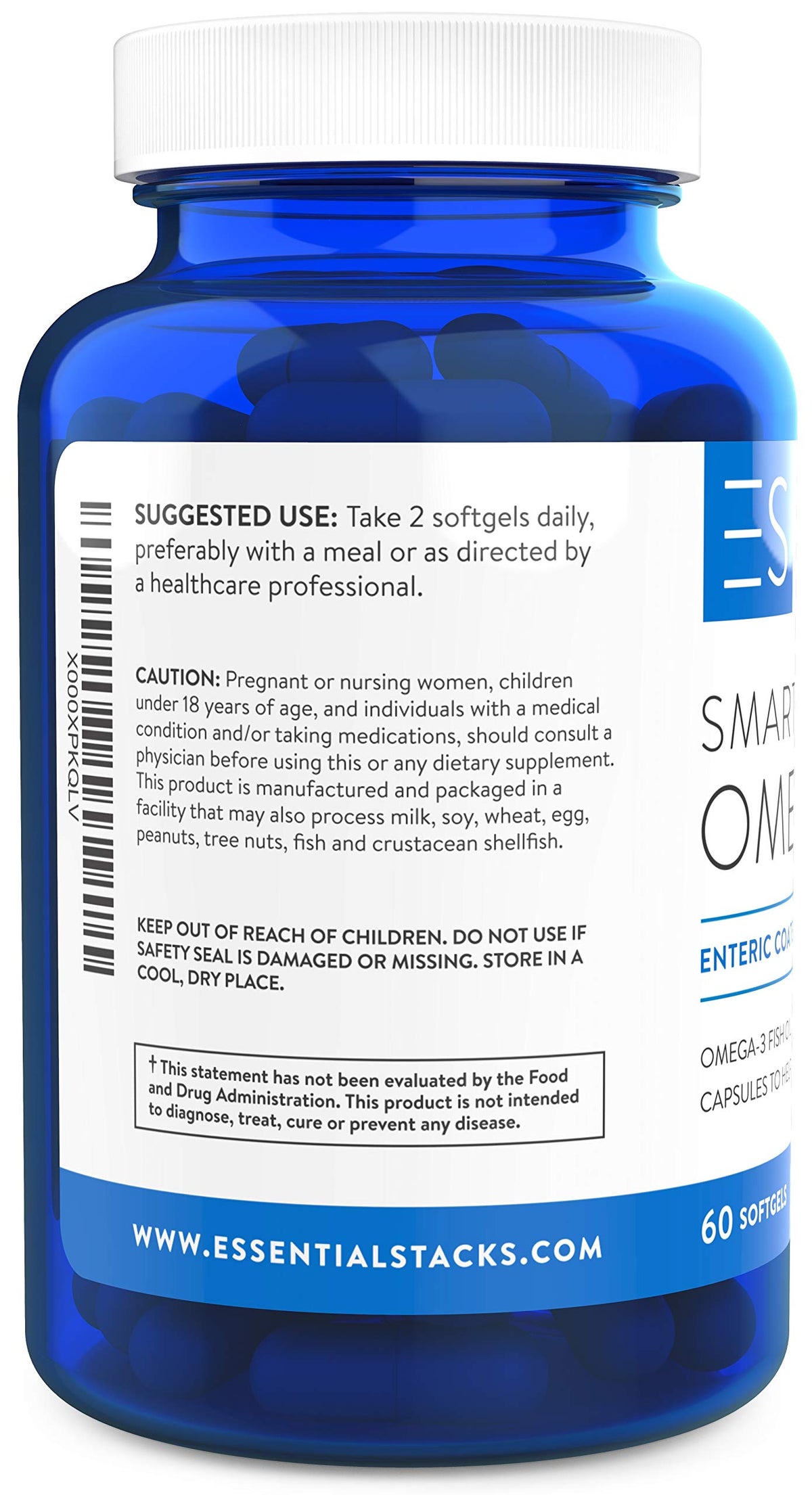 Essential Stacks Smart Omega 3 Burpless Fish Oil 1400mg - 60 Softgels - image 3