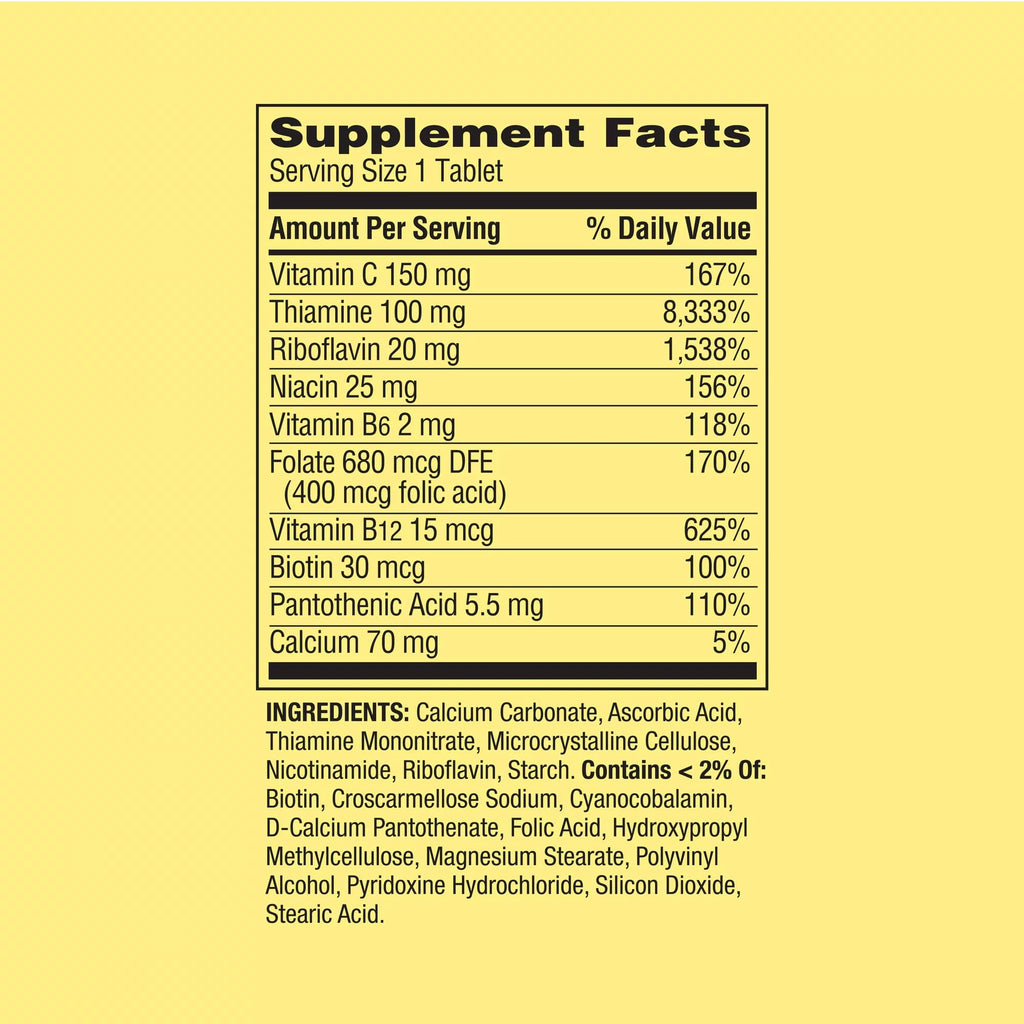LUAL Spring Valley Super B Complex 100 Tablets Energy Support - image 5