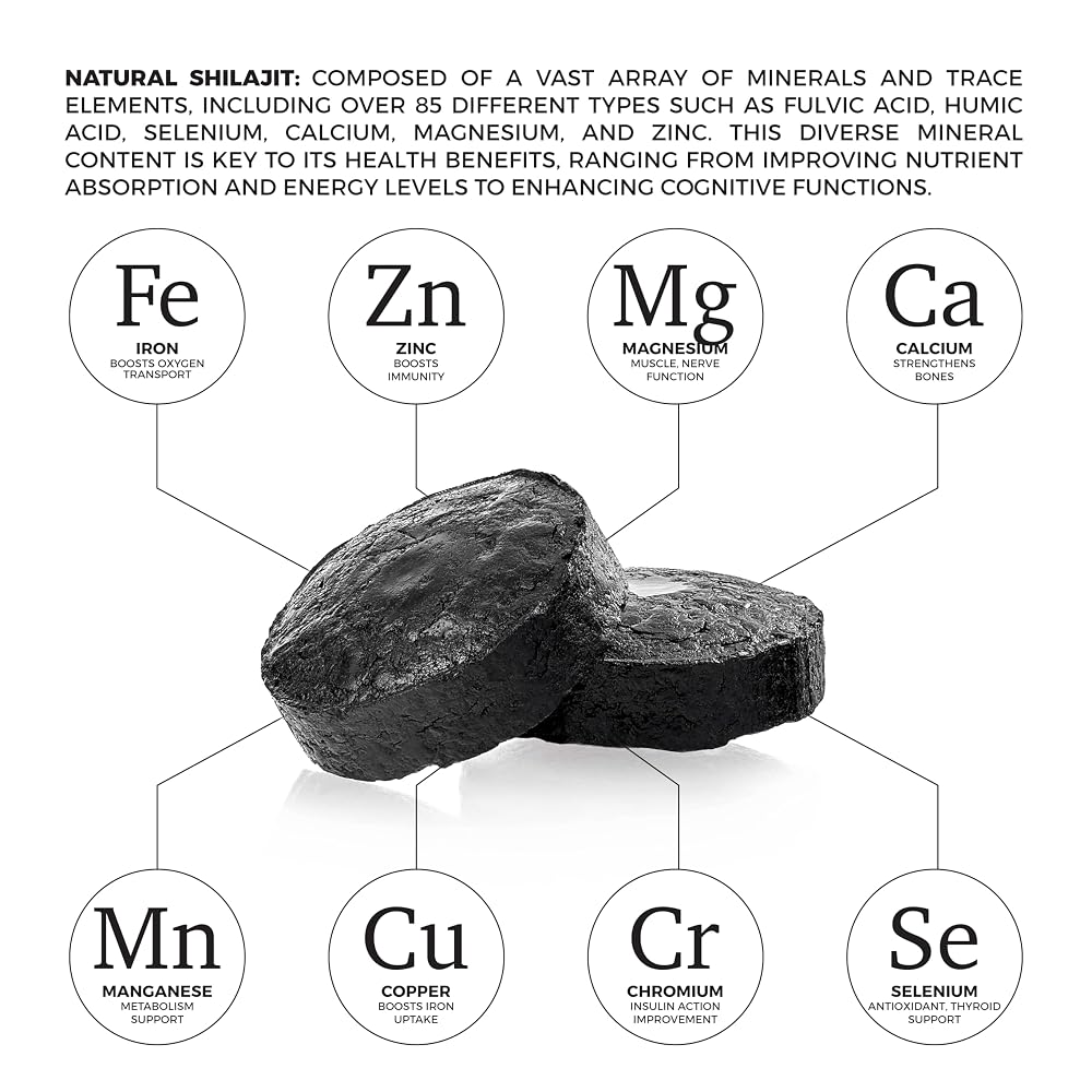 NATURAL SHILAJIT Pure Shilajit Tablets with Fulvic Acid - 120 Tablets - image 5