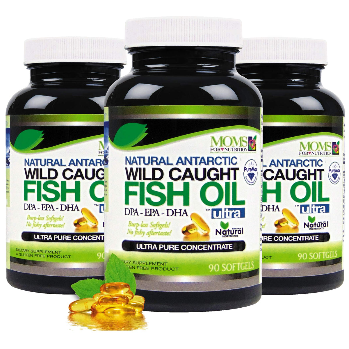 Moms For Nutrition Wild Caught Omega 3 Fish Oil - 270 Softgels