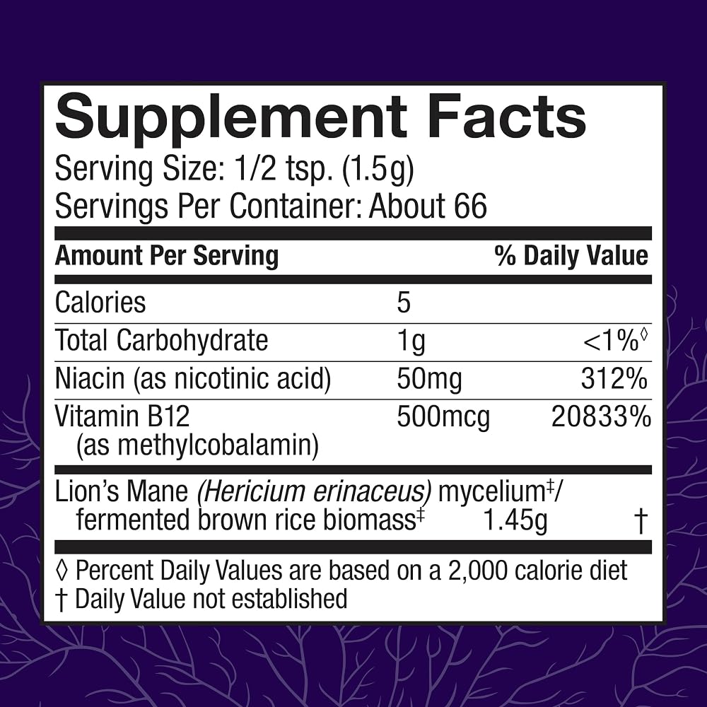 Host Defense BrainPower Stack Powder Brain & Focus Support - 100g - image 2