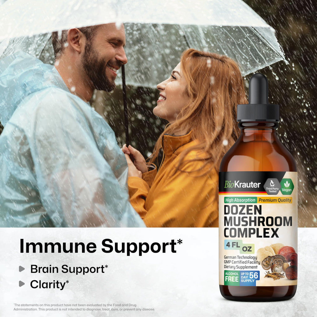 BIO KRAUTER 12-in-1 Mushroom Supplement for Immune Support - 4 Fl Oz - image 2