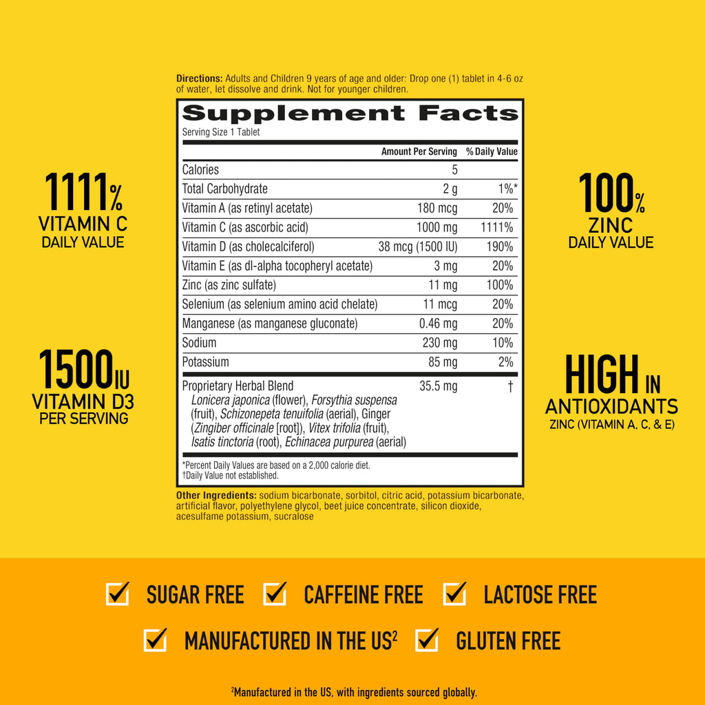 Airborne Vitamin C 1000mg with Zinc Effervescent Tablets - 10 Tablets - image 4