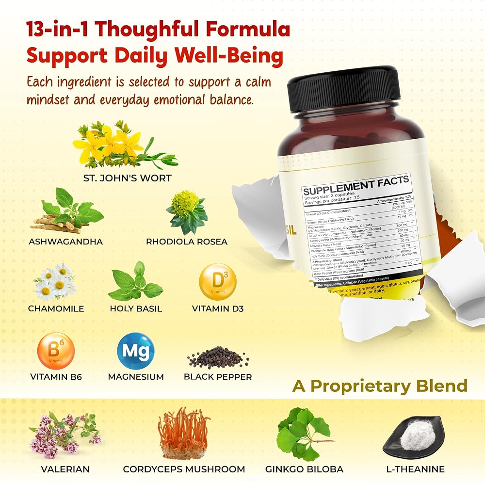 PeakPury St. John's Wort 13-in-1 with Ashwagandha - 150 Capsules - image 3