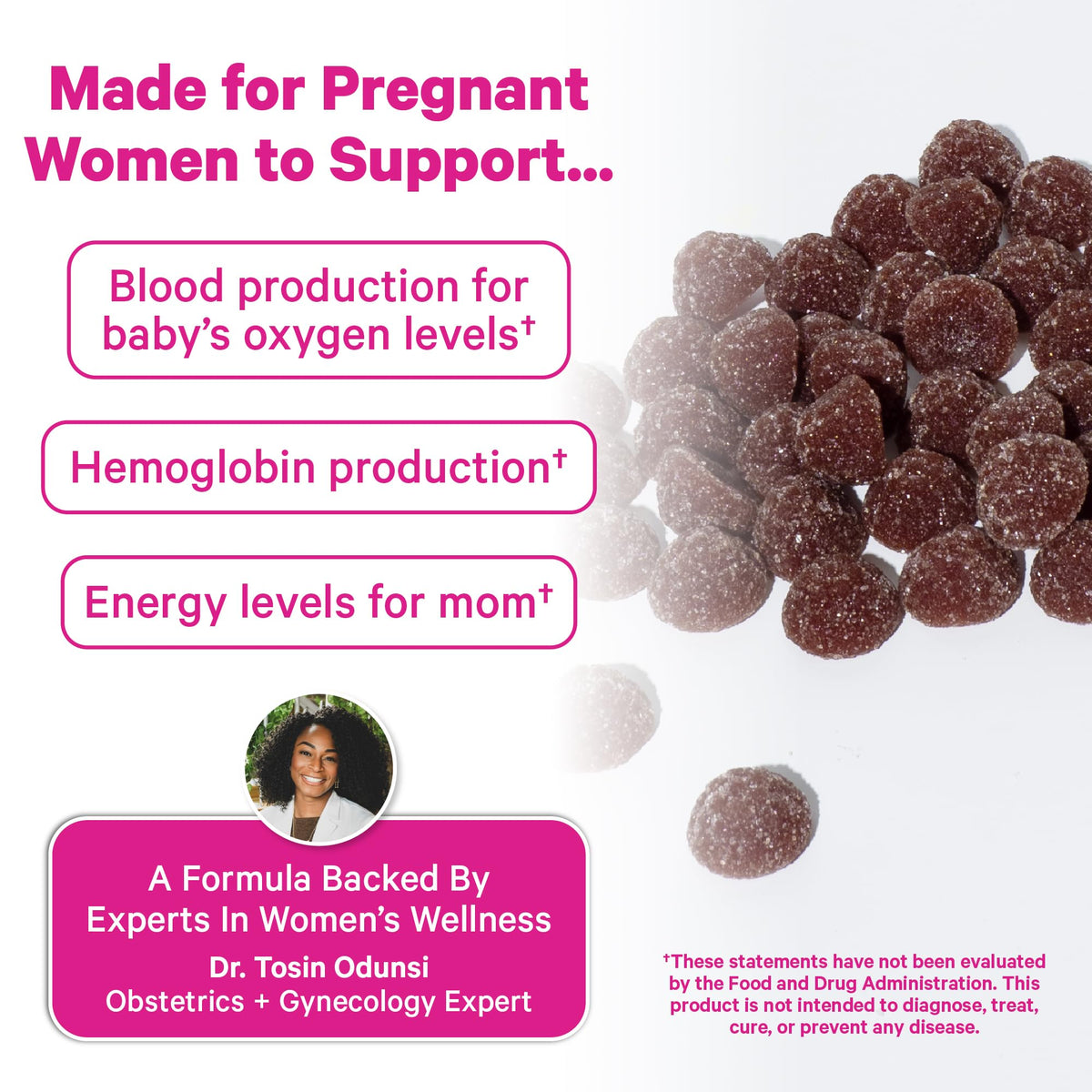 Pink Stork Prenatal Iron Supplement Gummies - 60 Count - image 3