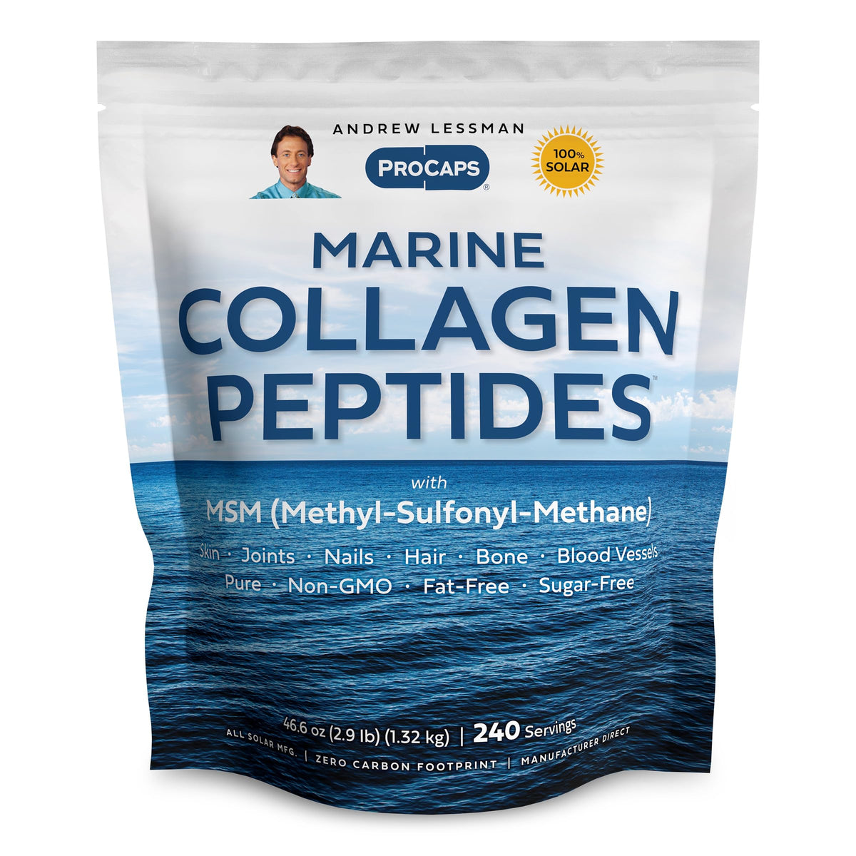 ANDREW LESSMAN Marine Collagen Peptides Powder and MSM Servings