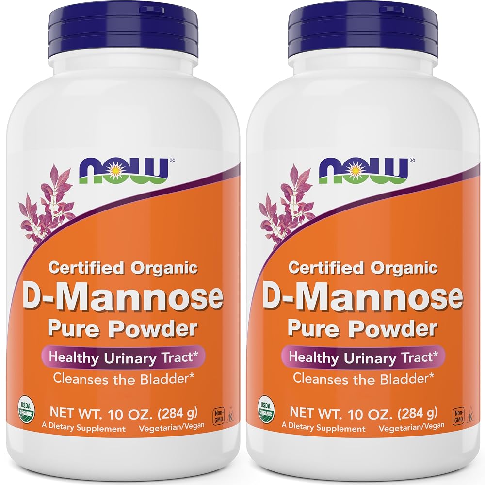 NOW Foods Organic D-Mannose Powder - 20 oz (Pack of 2)
