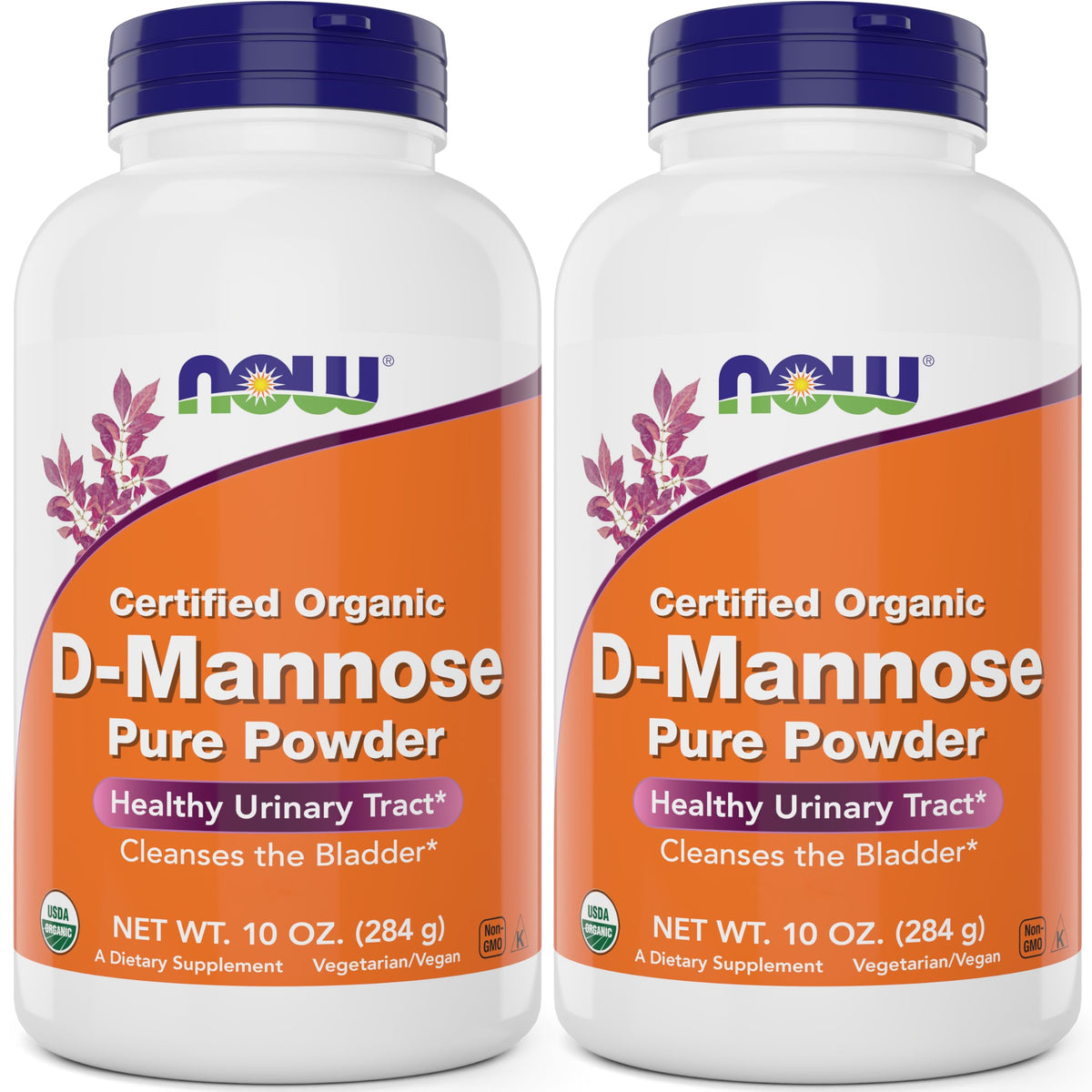 NOW Foods Organic D-Mannose Powder - 20 oz (Pack of 2)