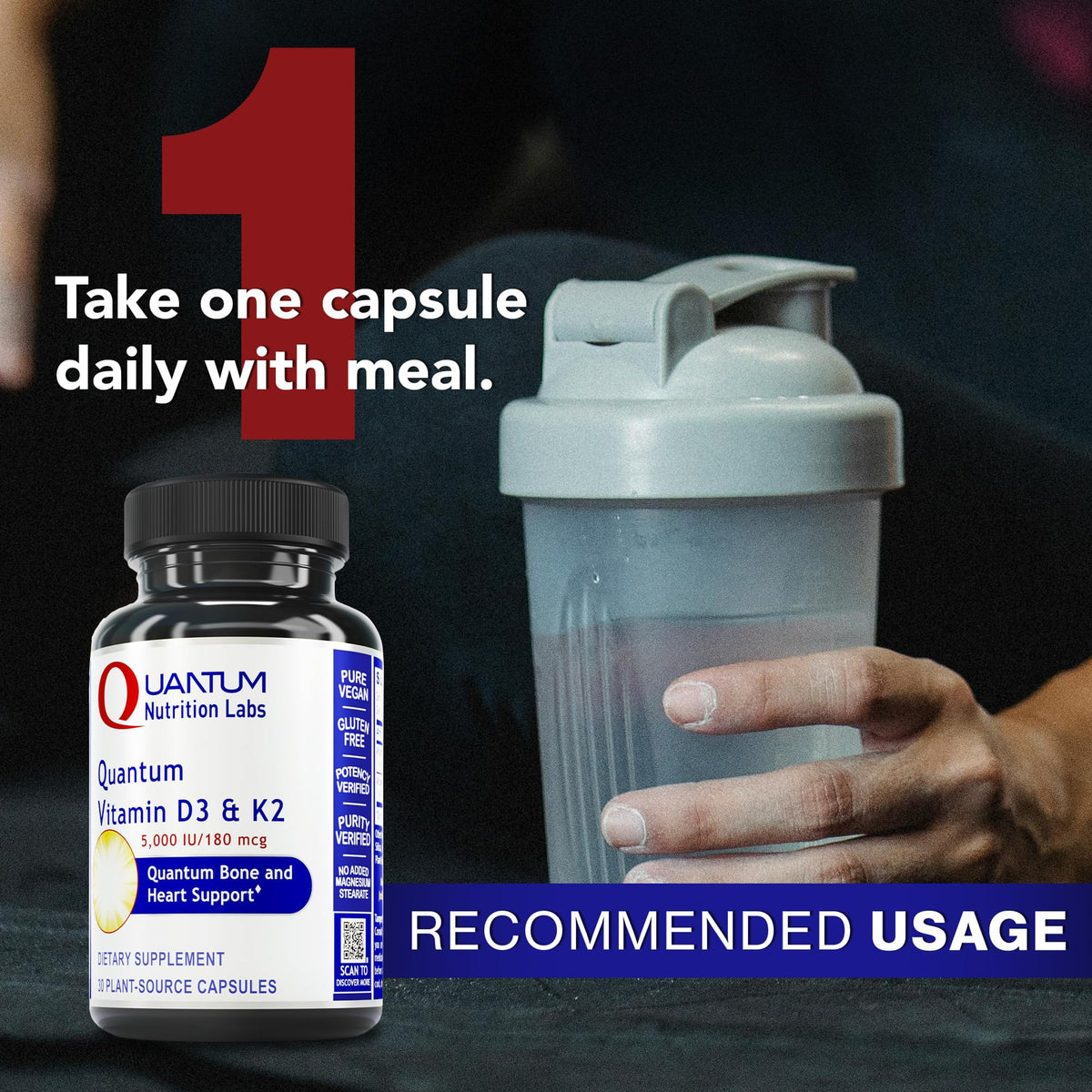 Quantum Nutrition Vitamin D3 and K2 5000 IU - 30 Capsules - image 5