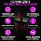 Rave Repeat Pre-Rave Supplement CoQ10 & Magnesium - 40 Capsules - image 3