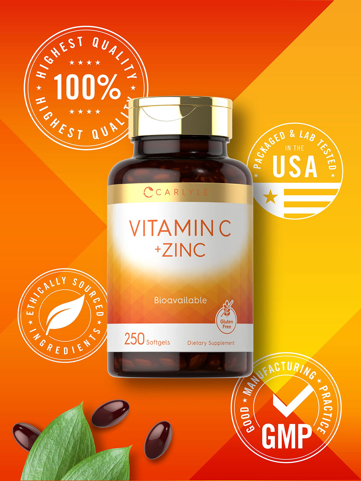 Carlyle Vitamin C with Zinc - 250 Softgels - image 5