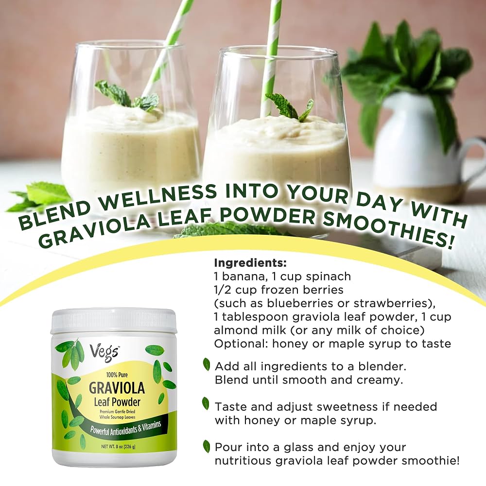 Vegs Graviola Soursop Leaf Powder - 8 oz - image 9