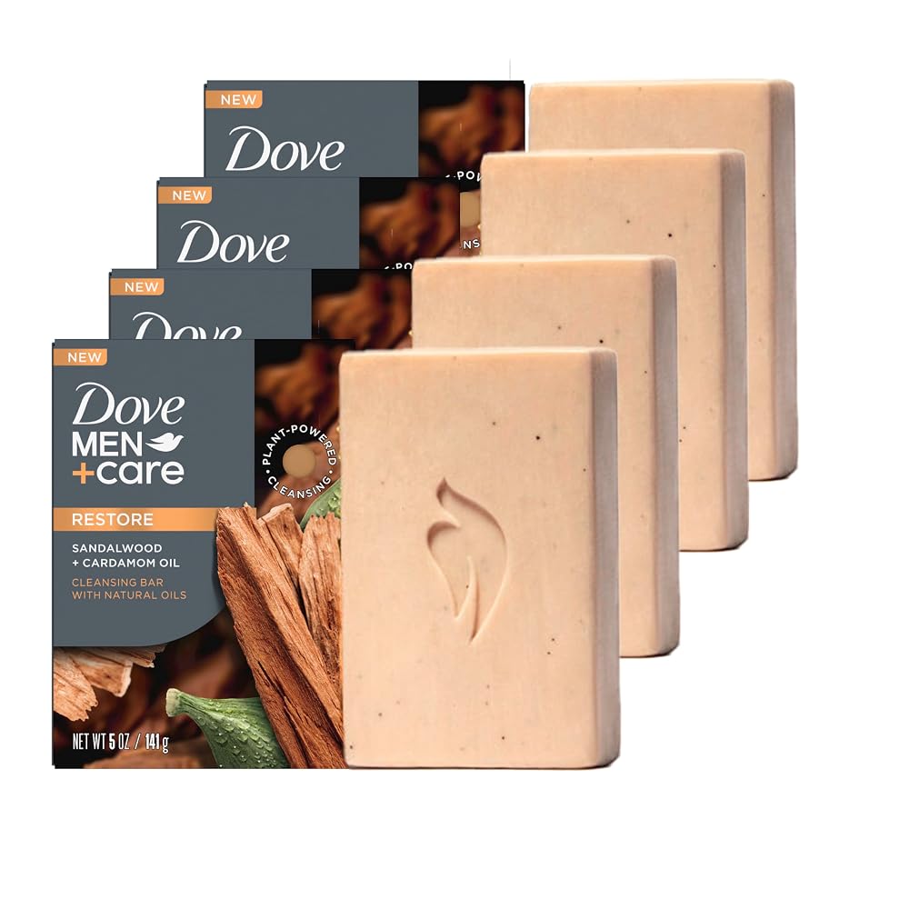 DOVE MEN + CARE Sandalwood Cardamom Cleansing Bar - 4 Bars