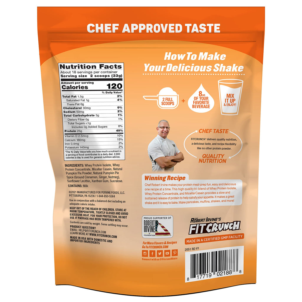 Fit Crunch Tri-Blend Whey Protein Pumpkin Pie - 18 Servings - image 3