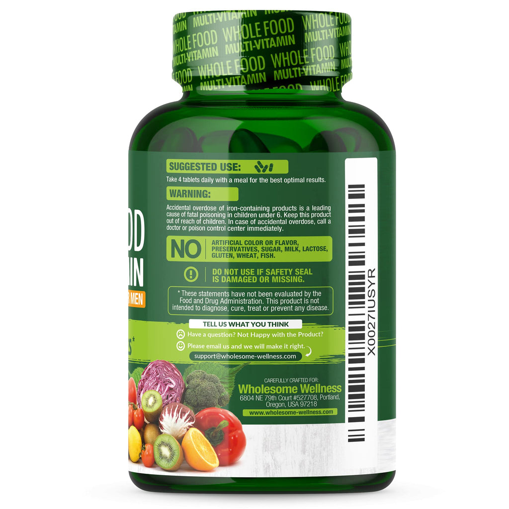 Wholesome Wellness Whole Food Multivitamin for Men - 120 Tablets - image 8