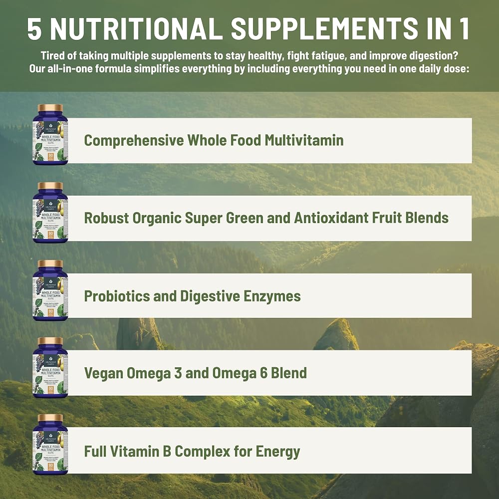 Abundant Earth Whole Food Multivitamin for Women & Men - 180 Tablets - image 4