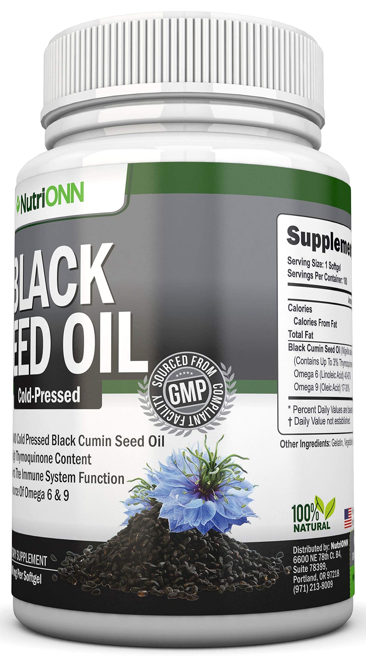 NutriONN Black Seed Oil 1000 mg Immune Support - 180 Softgels - image 5