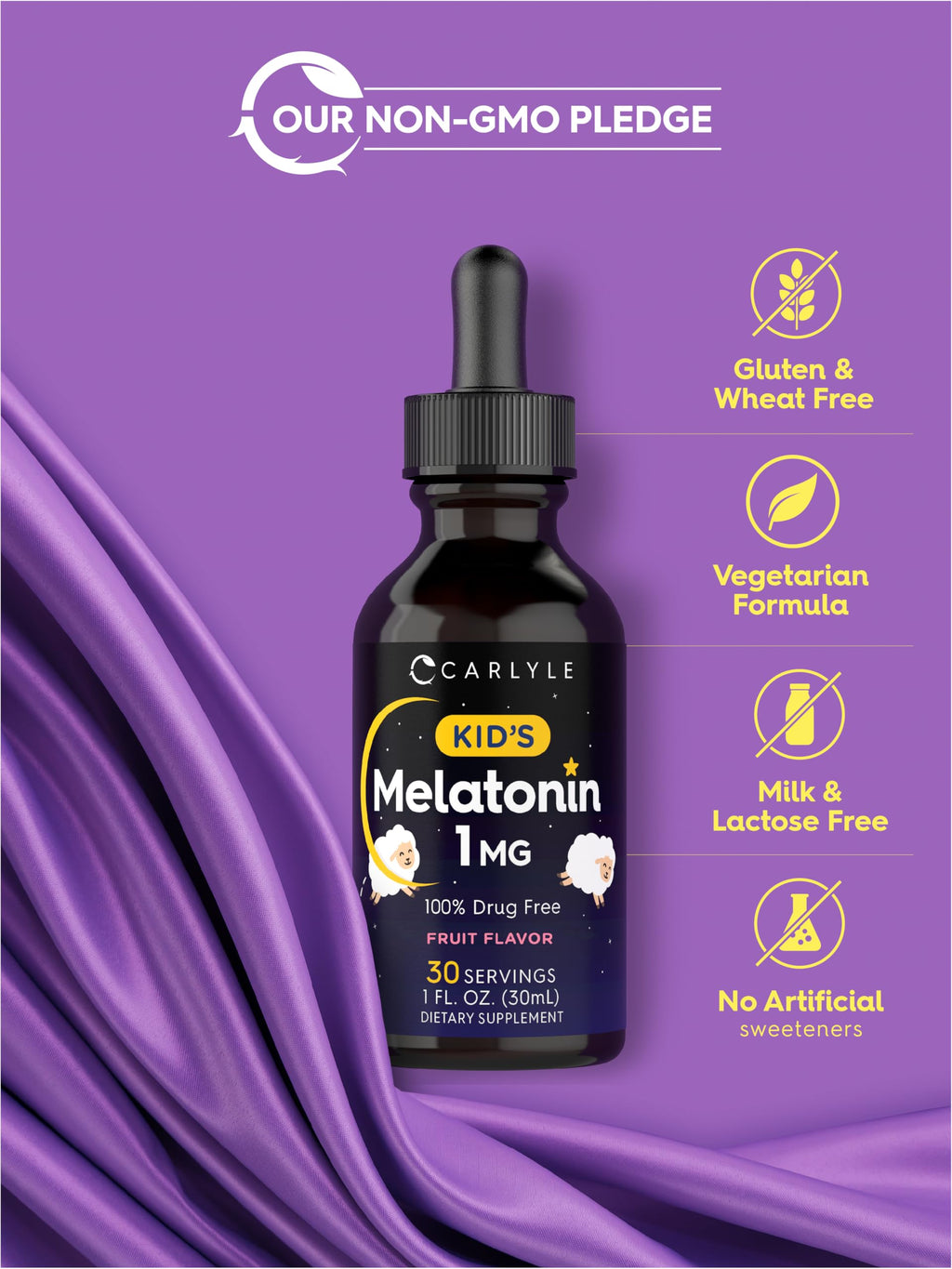Carlyle Kids Melatonin Liquid 1 mg - 2 fl oz (Pack of 2) - image 5