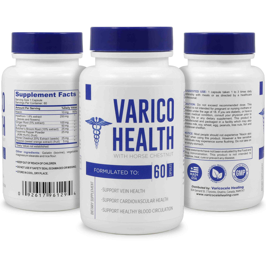 Varicocele Healing Ltd. Varicocele Health Kit - 180 Capsules