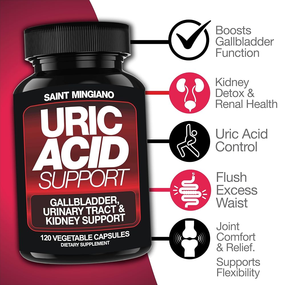 Saint Mingiano Uric Acid & Kidney Support - 120 Capsules - image 3