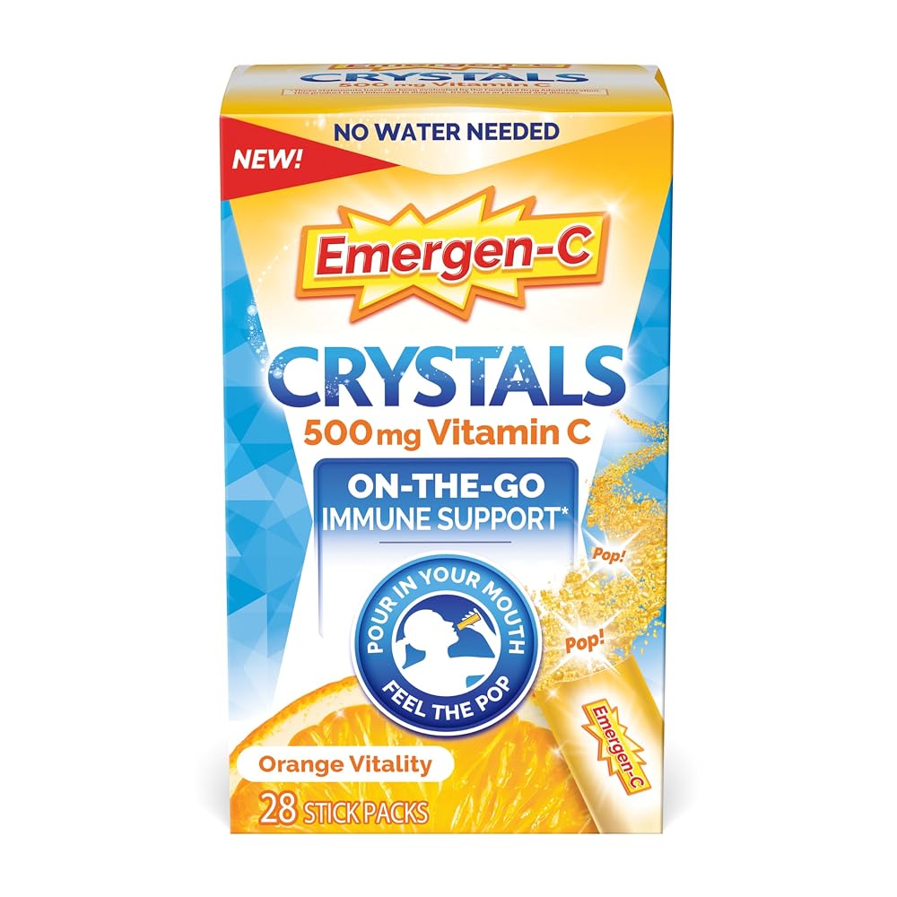 Emergen-C Crystals Vitamin C Immune Support Orange - 28 Stick Packs