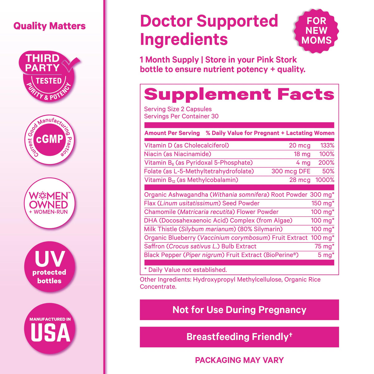Pink Stork Postpartum Mood Support - 60 Capsules - image 6