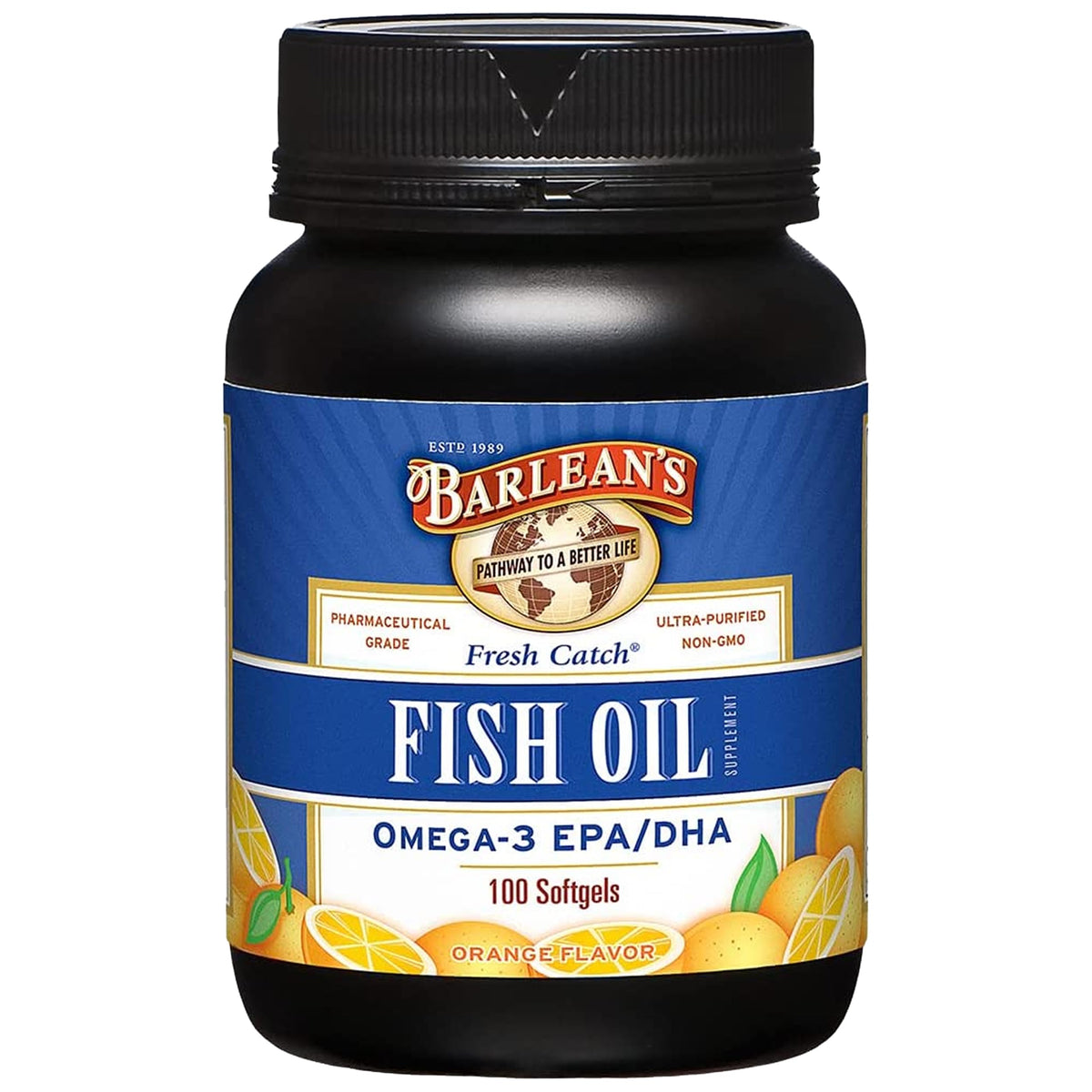 Barlean's Orange Omega-3 Fish Oil Softgels 600mg EPA & DHA - 100 Softgels