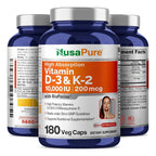 NusaPure Vitamin D3 & K2 10000 IU - 180 Vegetarian Capsules - image 4