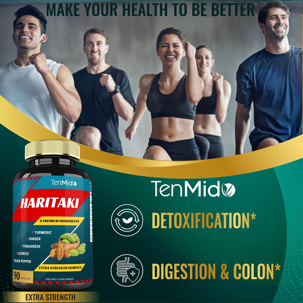Tenmido Haritaki Extract with Turmeric & Ginger - 90 Capsules - image 6