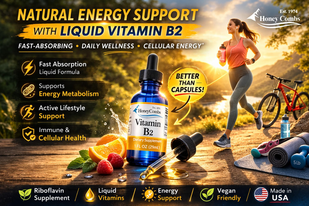 HoneyCombs Vitamin B2 Liquid Drops Riboflavin - 1 Fl Oz - image 6
