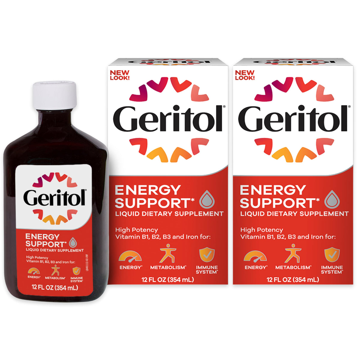 Geritol Liquid Iron and Multivitamin Supplement Energy Support - 24 Fl Oz