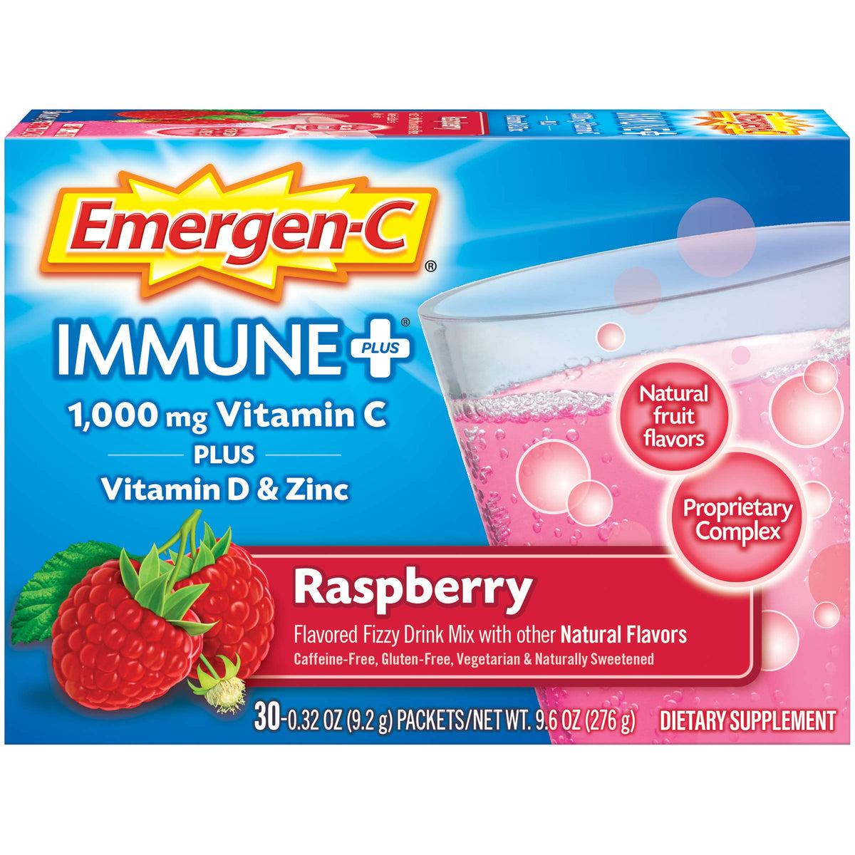 Emergen-C Immune+ 1000mg Vitamin C Powder Immune Support - 30 Packets