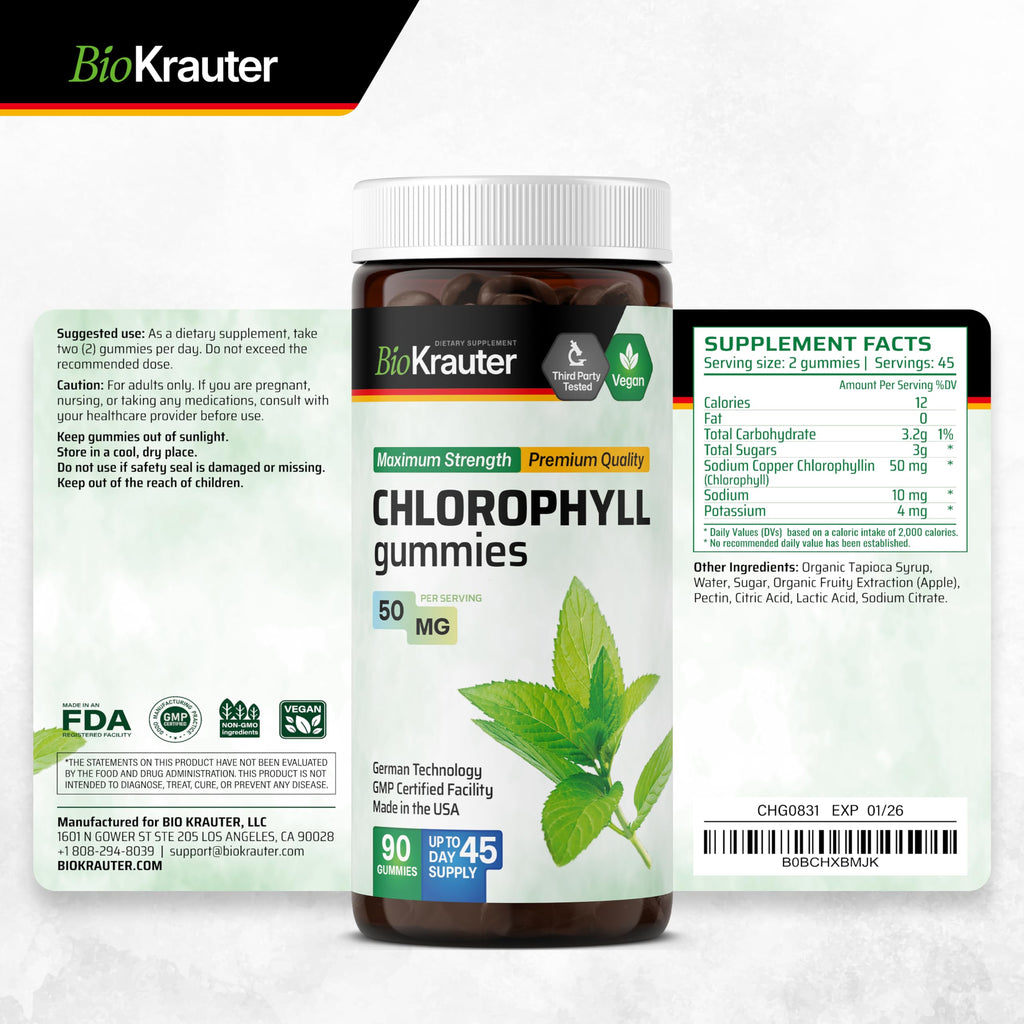 BIO KRAUTER Chlorophyll Gummies for Body Odor & Detox Support - image 9