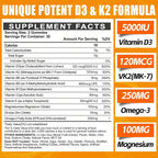 Maennyliy Vitamin D3 K2 Gummies for Adults - Vitamin D3 5000IU + K2
