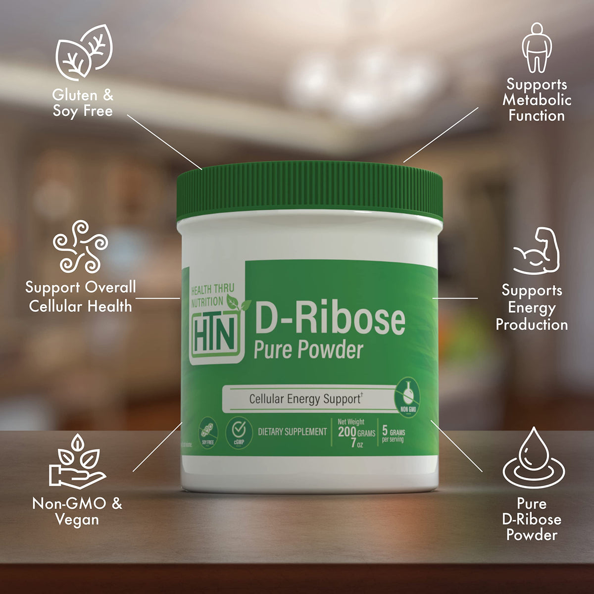 Health Thru Nutrition D-Ribose Pure Powder - 200g - image 3