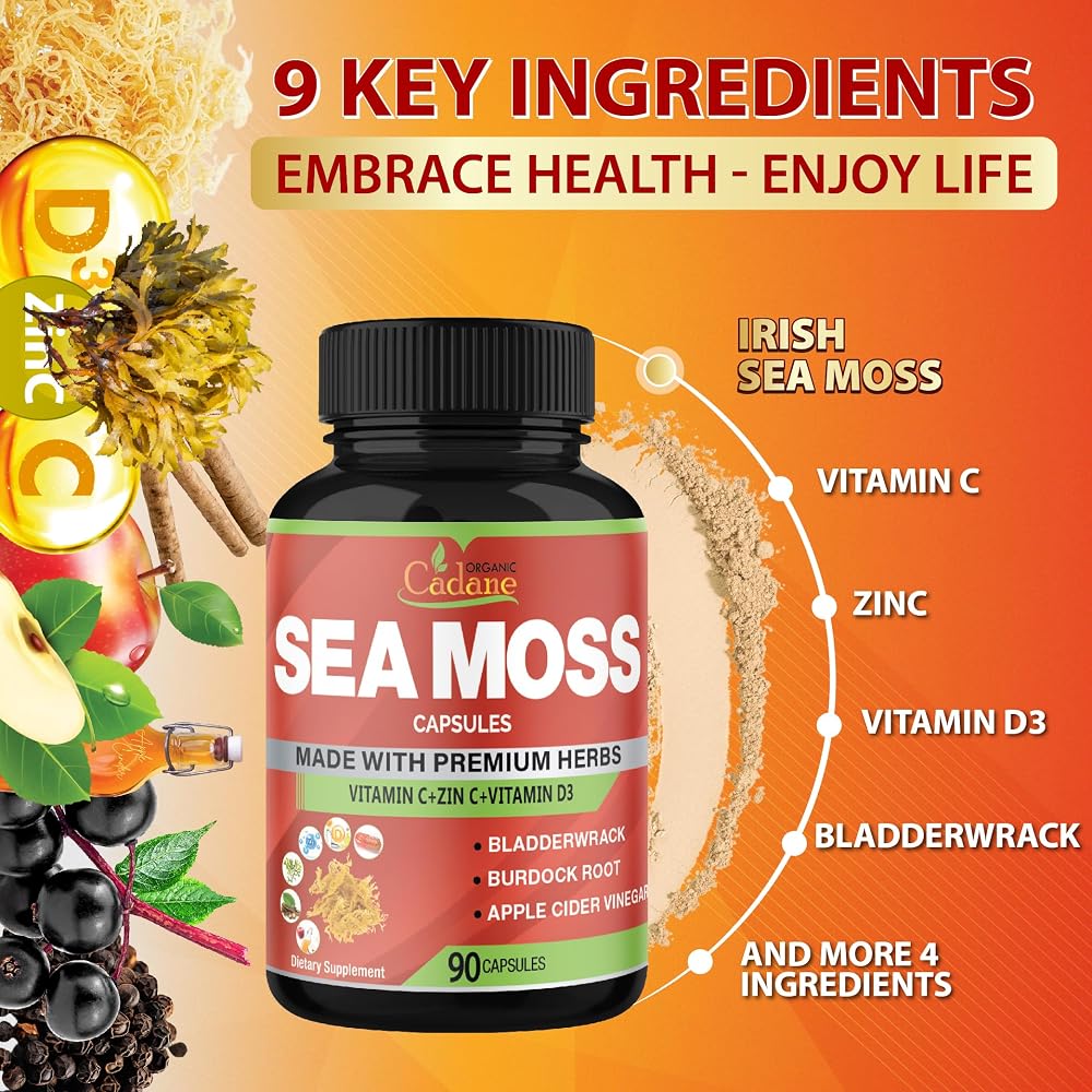 Organic Cadane Irish Sea Moss Extract Capsules - 90 Count - image 5