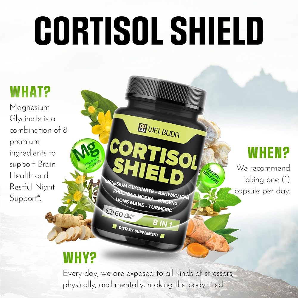 WELBUDA 8in1 Cortisol Shield Ashwagandha Magnesium - 60 Capsules - image 5