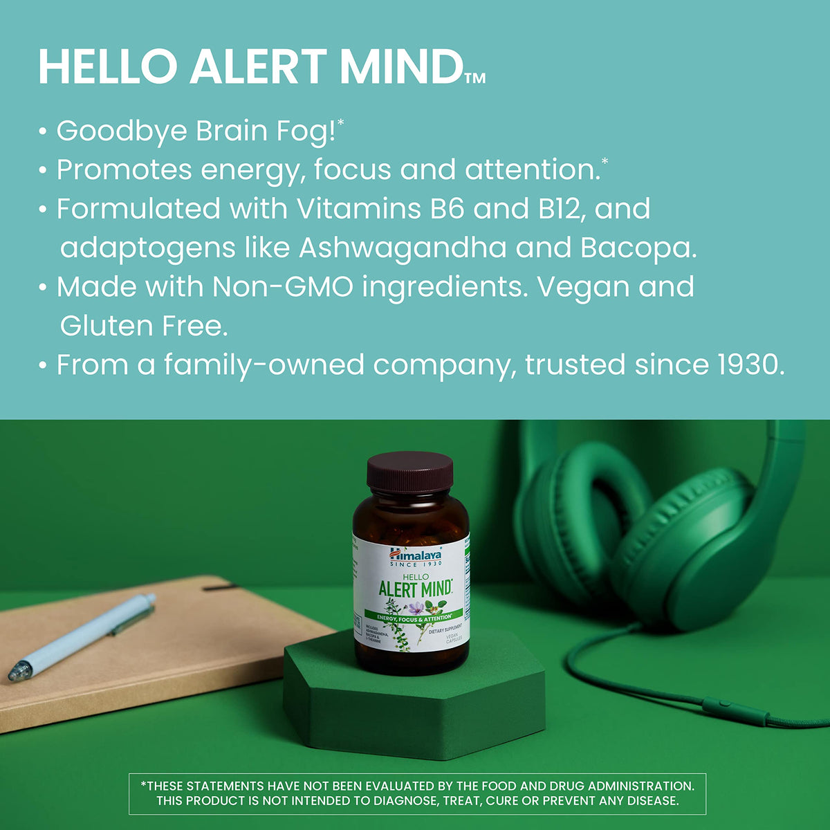 Himalaya Hello Alert Mind Supplement with L-Theanine - 60 Capsules - image 3