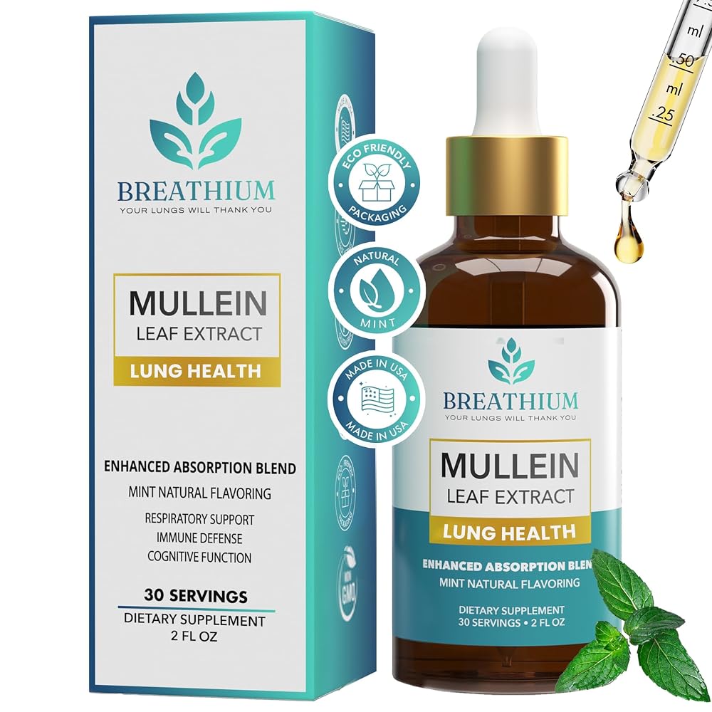 BREATHIUM Mullein Drops for Lungs