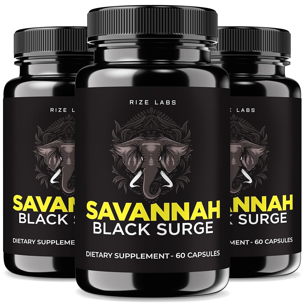 rize labs Savannah Black Surge Pills for Men - 180 Capsules