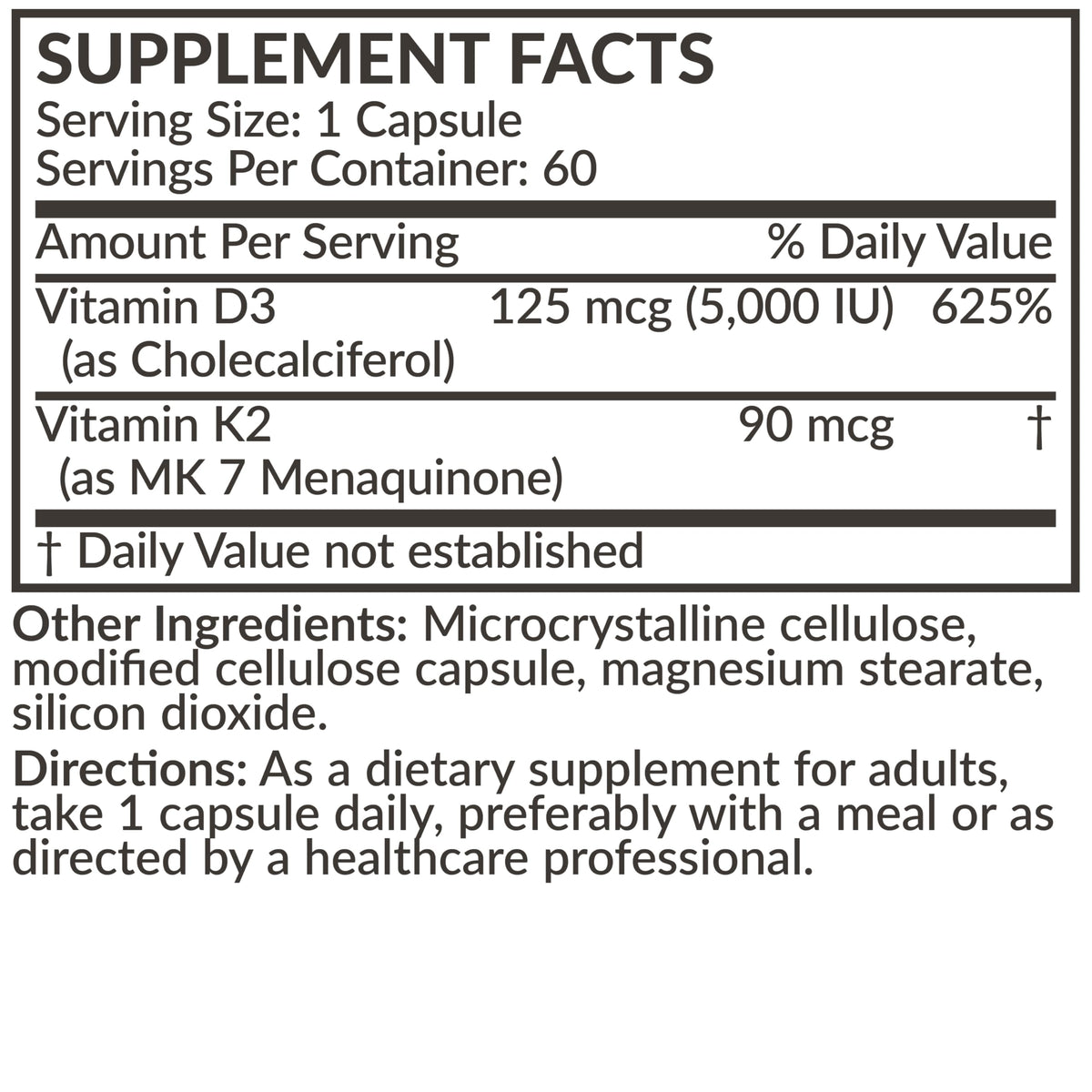 Futurebiotics Vitamin K2 (MK7) with D3 Supplement - Bone and Heart
