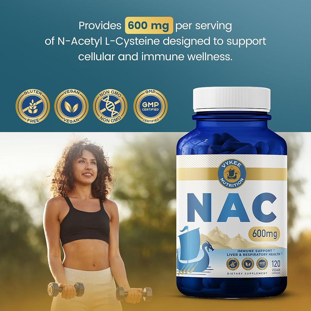 Vykee Nutrition NAC 600 mg Capsules - 120 Count - image 4