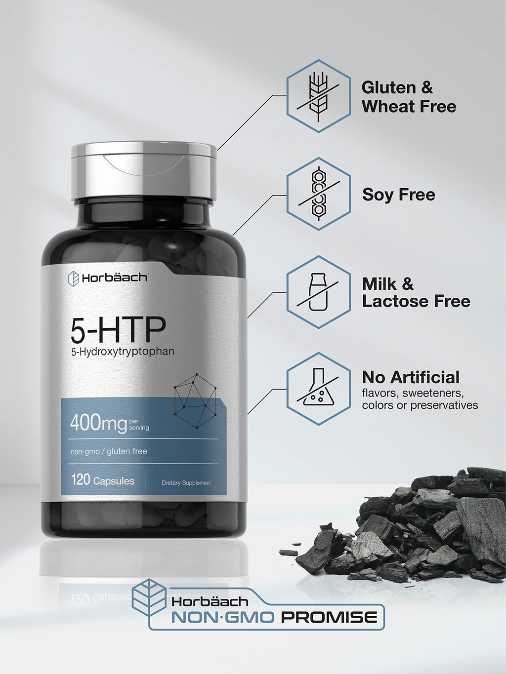 Horbäach 5-HTP 400mg Capsules - 120 Count - image 4
