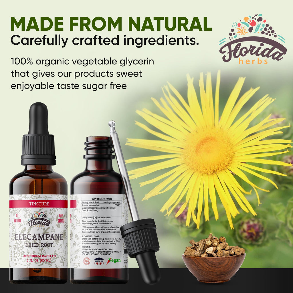 FLORIDA HERBS Elecampane Tincture Organic Extract - 2 oz - image 3